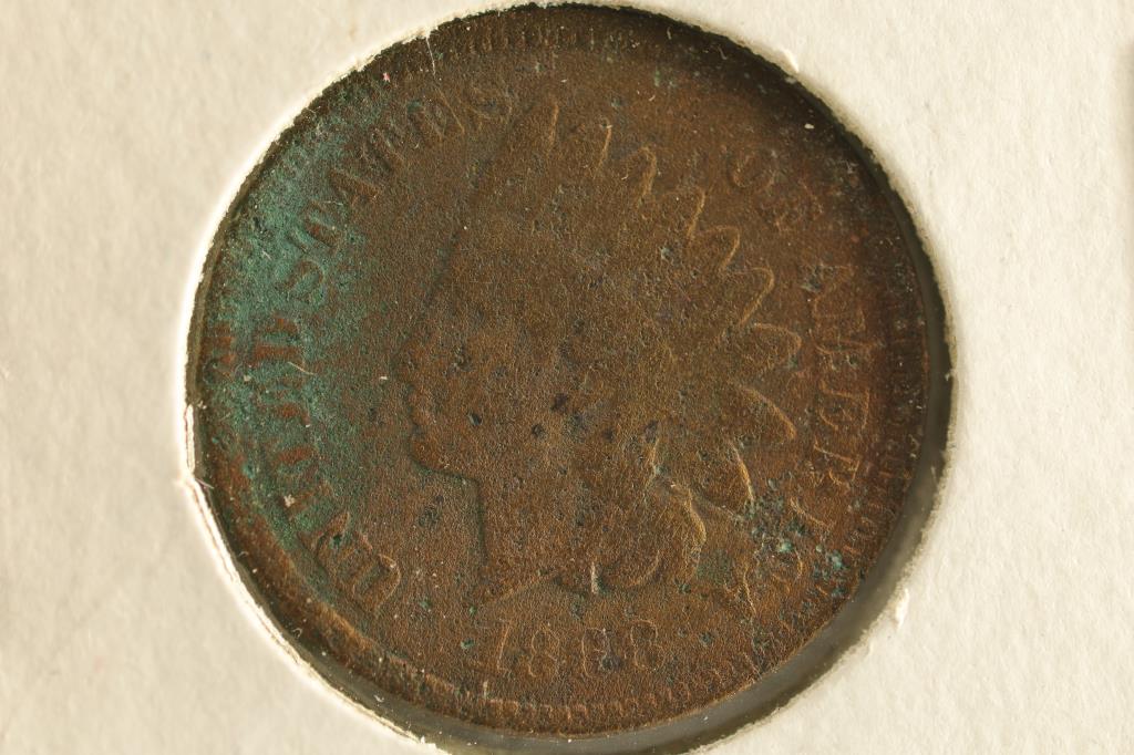 1868 INDIAN HEAD CENT KEY DATE WITH VERDIGRIS (1 of 2)
