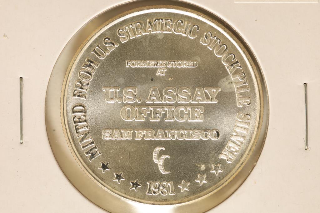 1 TROY OZ .999 FINE SILVER BU ROUND. U.S. ASSAY (1 of 2)