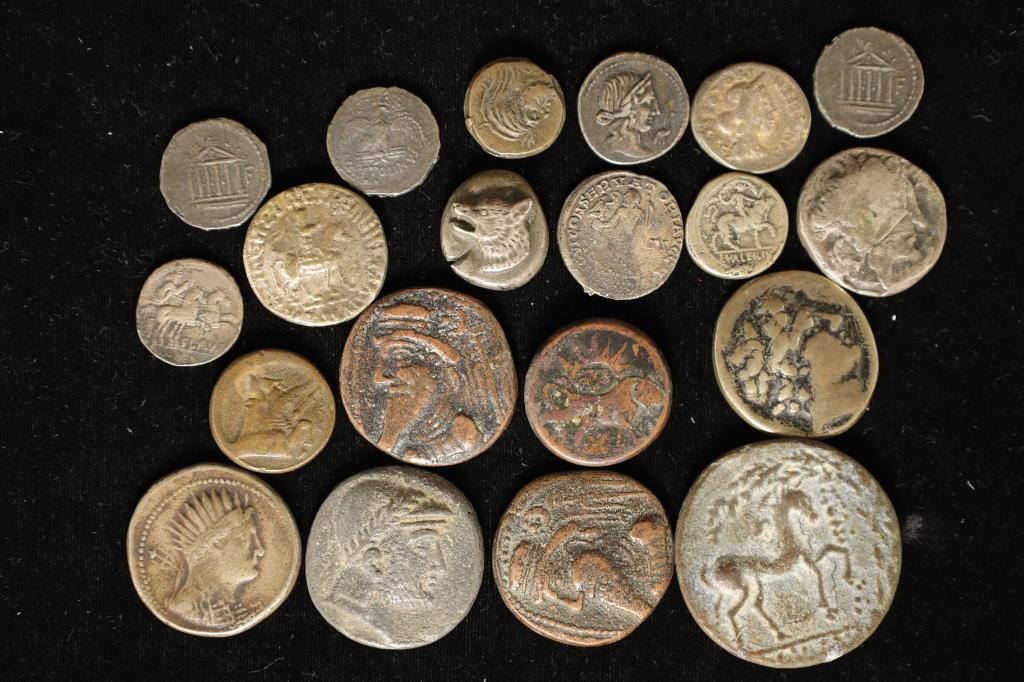 20 REPLICA ANCIENT COINS. VARIOUS SIZES & DESIGN (1 of 2)