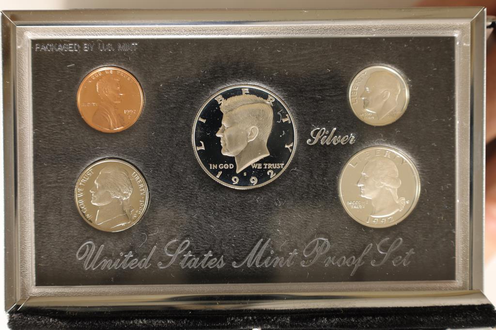 1992 US SILVER PREMIER PROOF SET (WITH BOX) (1 of 3)