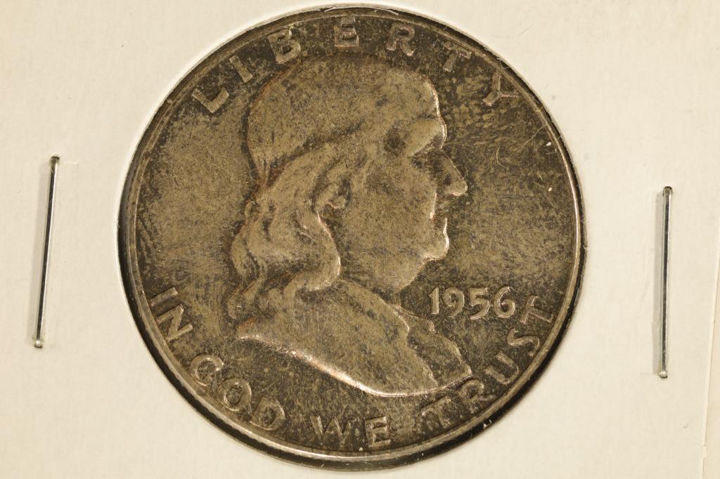 1956 SILVER FRANKLIN HALF DOLLAR. TONED (1 of 2)