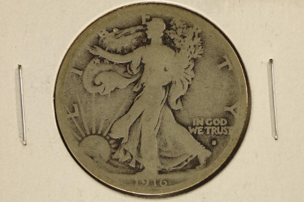 KEY DATE 1916-S SILVER WALKING LIBERTY HALF DOLLAR (1 of 2)