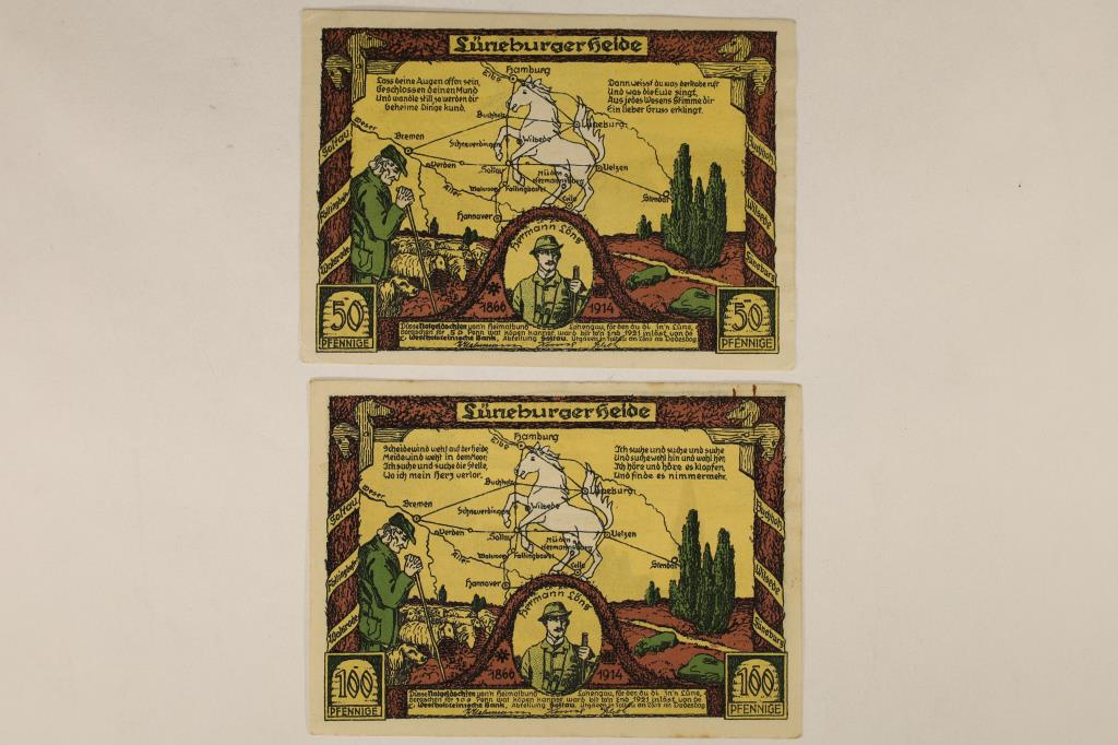 2 - 1914 GERMAN PFENNING / NOTEGELD CRISP UNC (1 of 2)