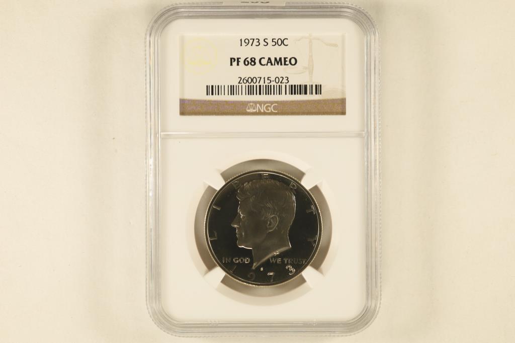 1973-S KENNEDY HALF DOLLAR NGC PF68 CAMEO (1 of 2)