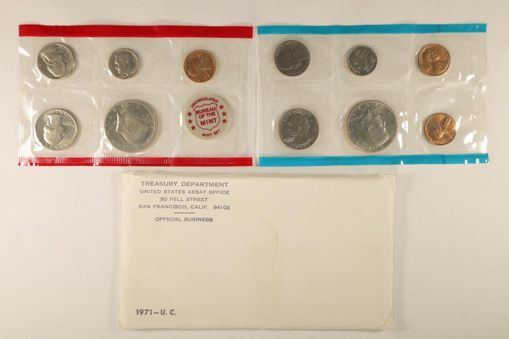 1971 US MINT SET (UNC) P/D/S (WITH ENVELOPE) (1 of 2)