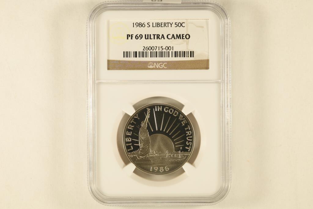 1986-S US HALF DOLLAR LIBERTY NGC PF69 ULTRA CAMEO (1 of 2)