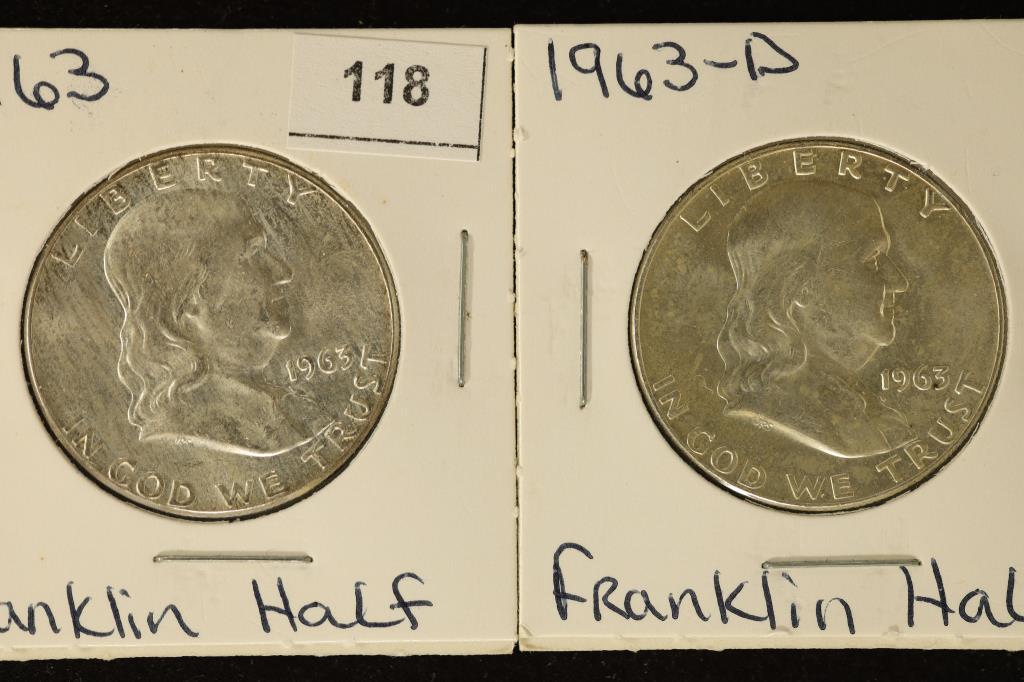 1963 & 1963-D FRANKLIN HALF DOLLARS (BOTH BU) (1 of 2)