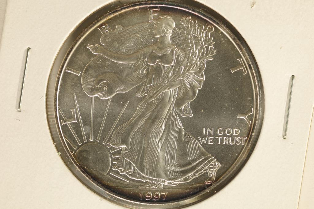 1997 AMERICAN SILVER EAGLE BRILLIANT UNC. TONING (1 of 2)