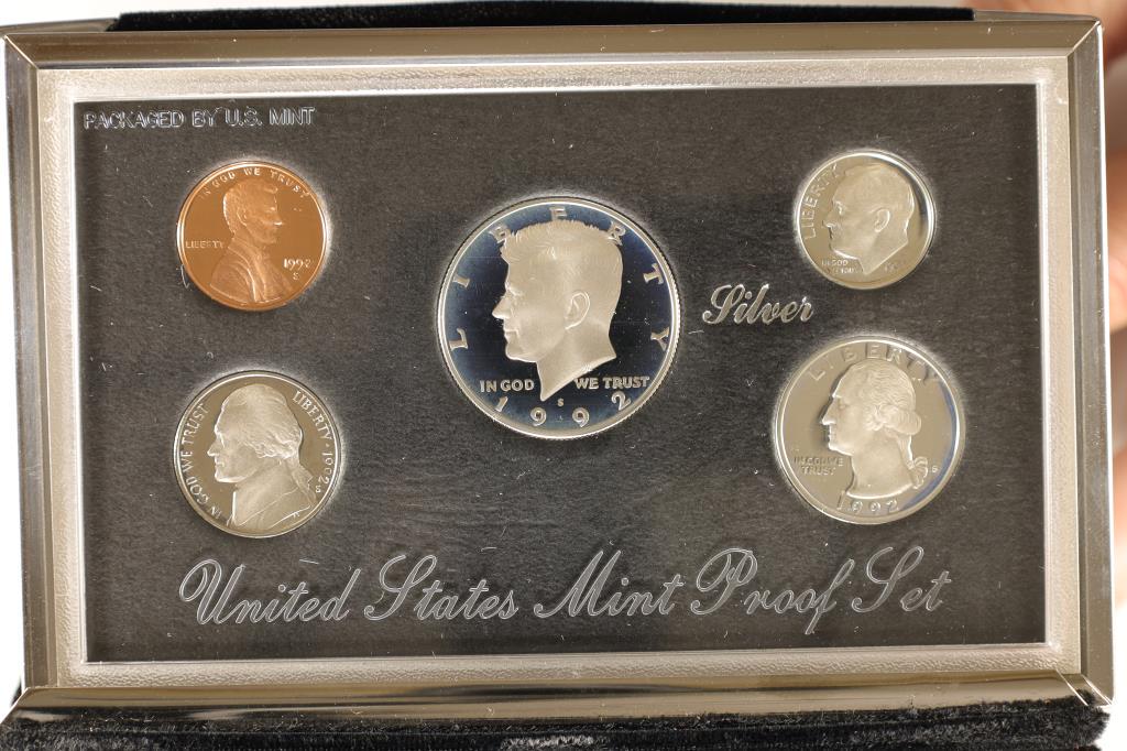 1992 US SILVER PREMIER PROOF SET IN ORIGINAL US (1 of 3)
