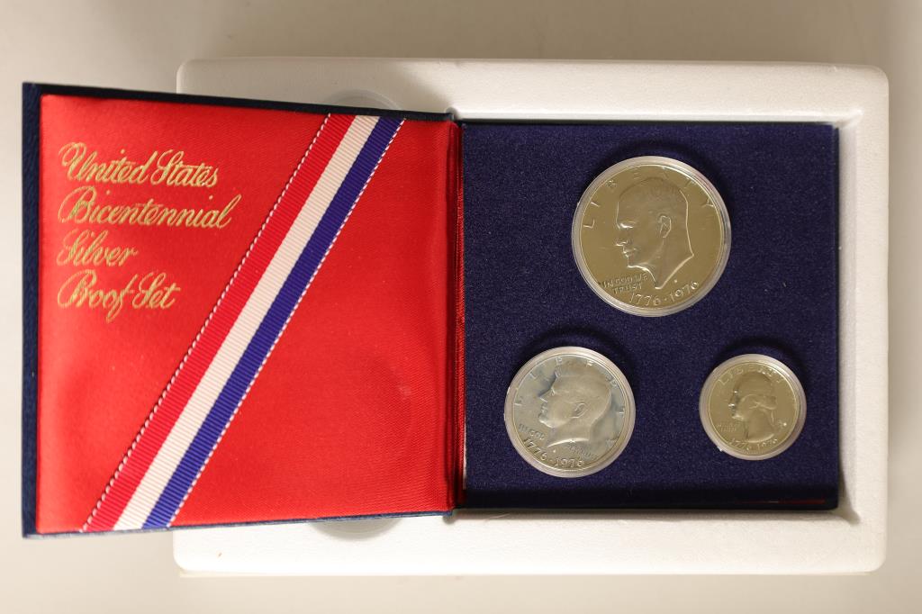 1976 US SILVER 3 COIN BICENTENNIAL PROOF SET IN (1 of 2)