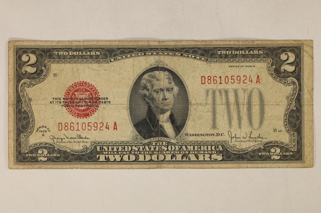 1928-G US $2 RED SEAL NOTE (1 of 2)