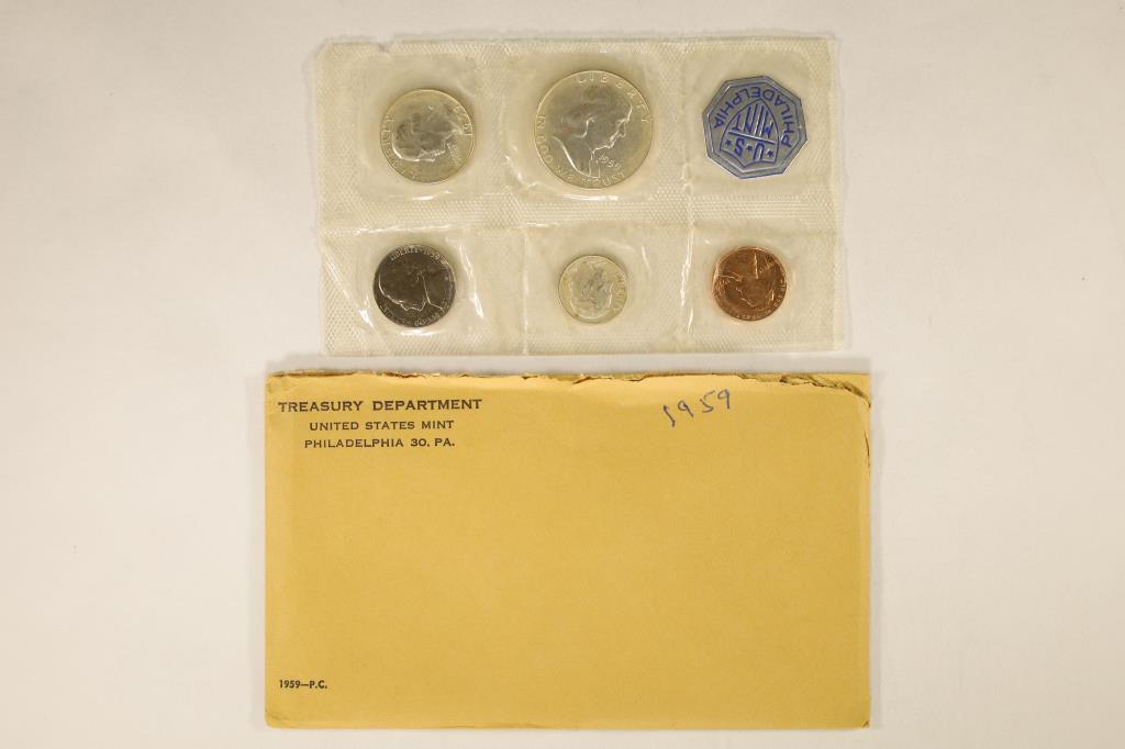 1959 US SILVER PROOF SET (WITH ENVELOPE) (1 of 2)