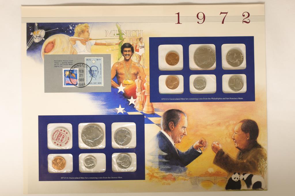 1972-P/D/S US MINT SET ON LARGE INFORMATIONAL CARD (1 of 2)