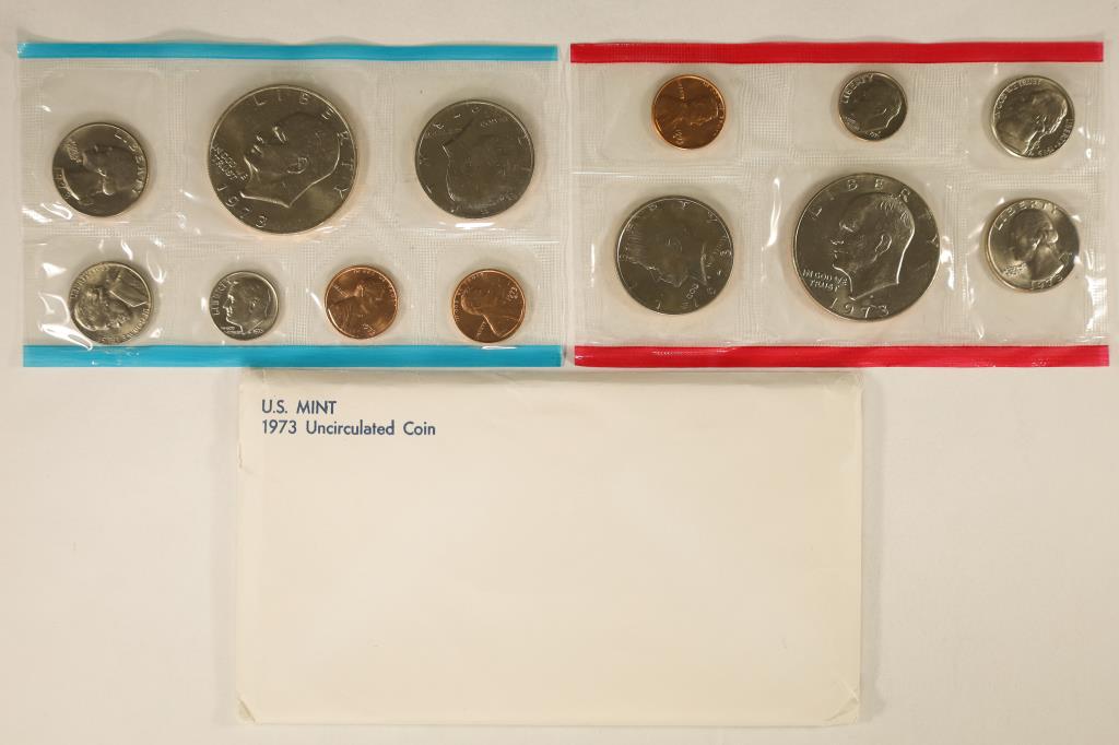 1973 US MINT SET (UNC) P/D/S (WITH ENVELOPE) (1 of 2)