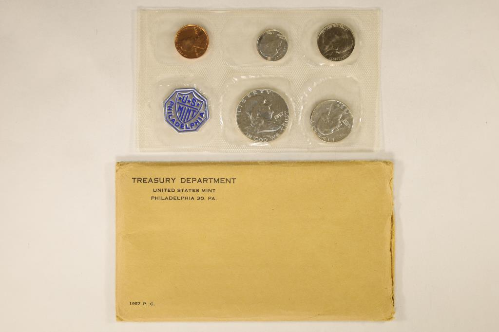 1957 US SILVER PROOF SET (WITH ENVELOPE) (1 of 2)