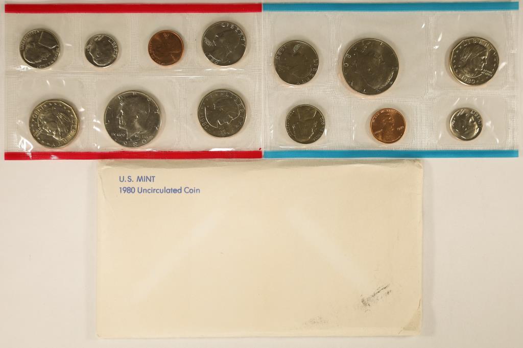 1980 US MINT SET (UNC) P/D/S (WITH ENVELOPE) (1 of 2)