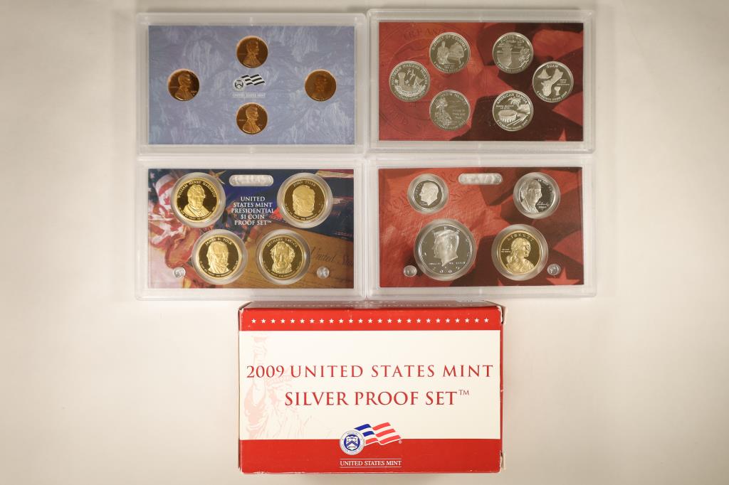 2009 US SILVER PROOF SET (WITH BOX) 18 PIECES (1 of 2)