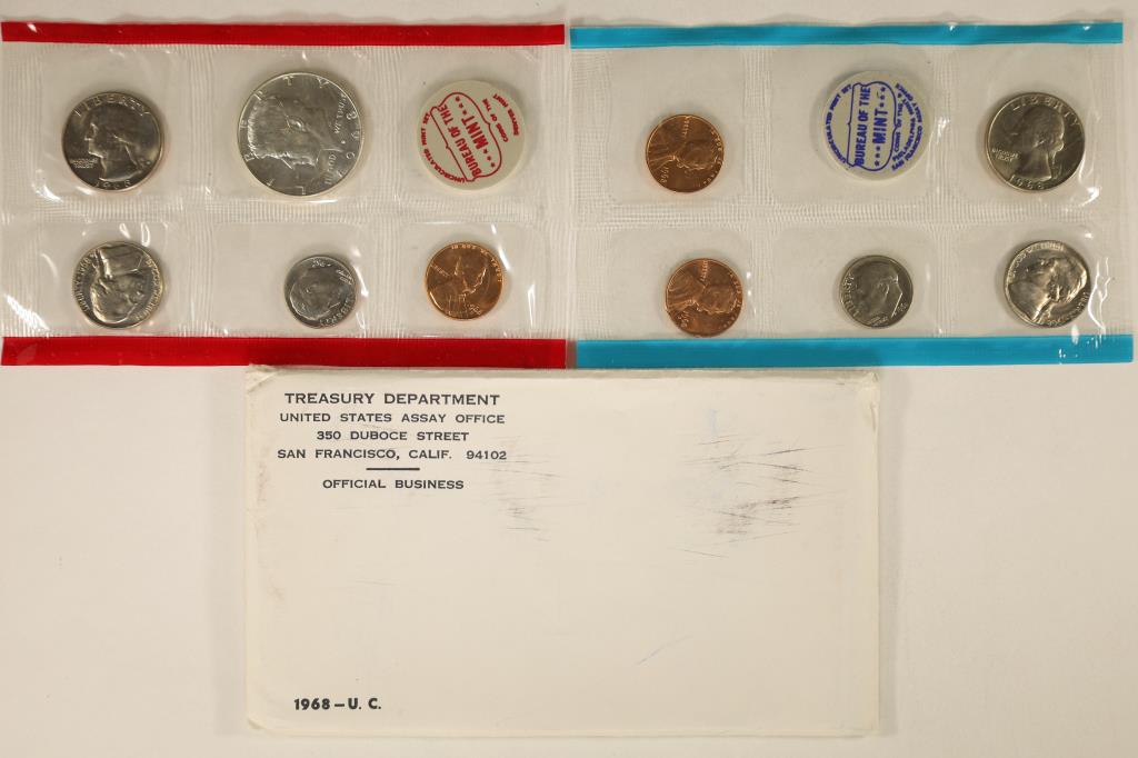 1968 US MINT SET (UNC) P/D/S (WITH ENVELOPE) (1 of 2)