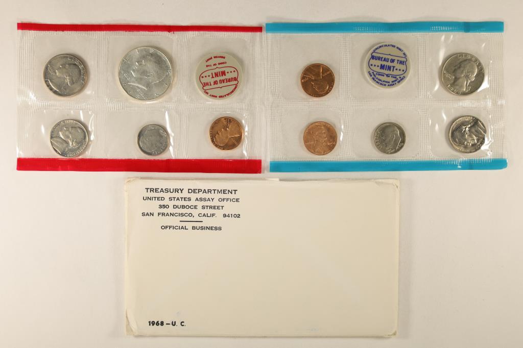 1968 US MINT SET (UNC) P/D/S (WITH ENVELOPE) (1 of 2)