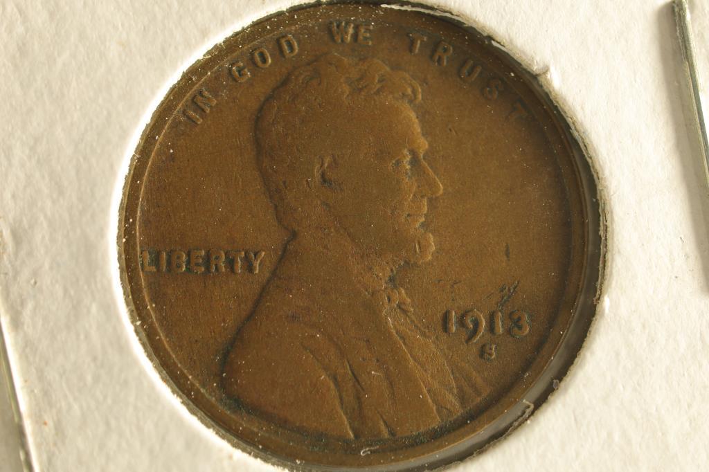 1913-S LINCOLN WHEAT CENT (VERY FINE) SEMI-KEY (1 of 2)