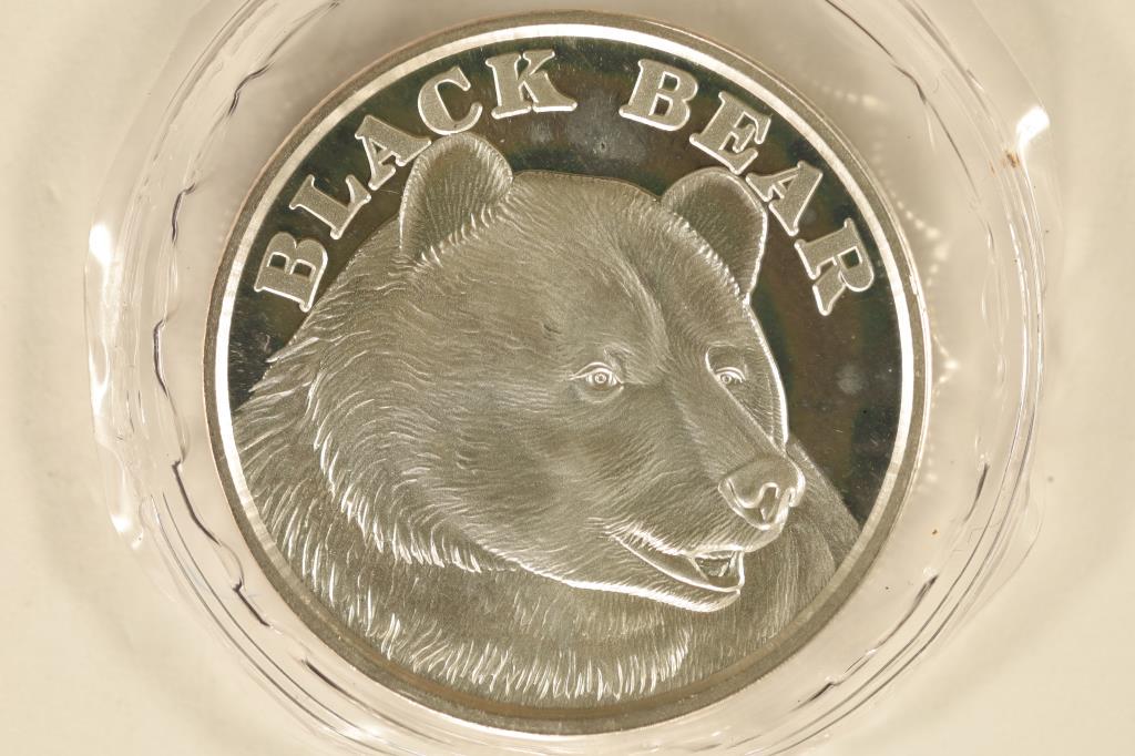 1 TROY OZ. .999 FINE SILVER PROOF ROUND BLACK (1 of 2)
