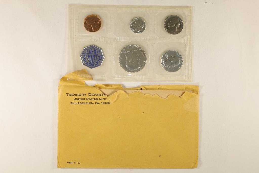 1964 US SILVER PROOF SET (WITH ENVELOPE) (1 of 2)