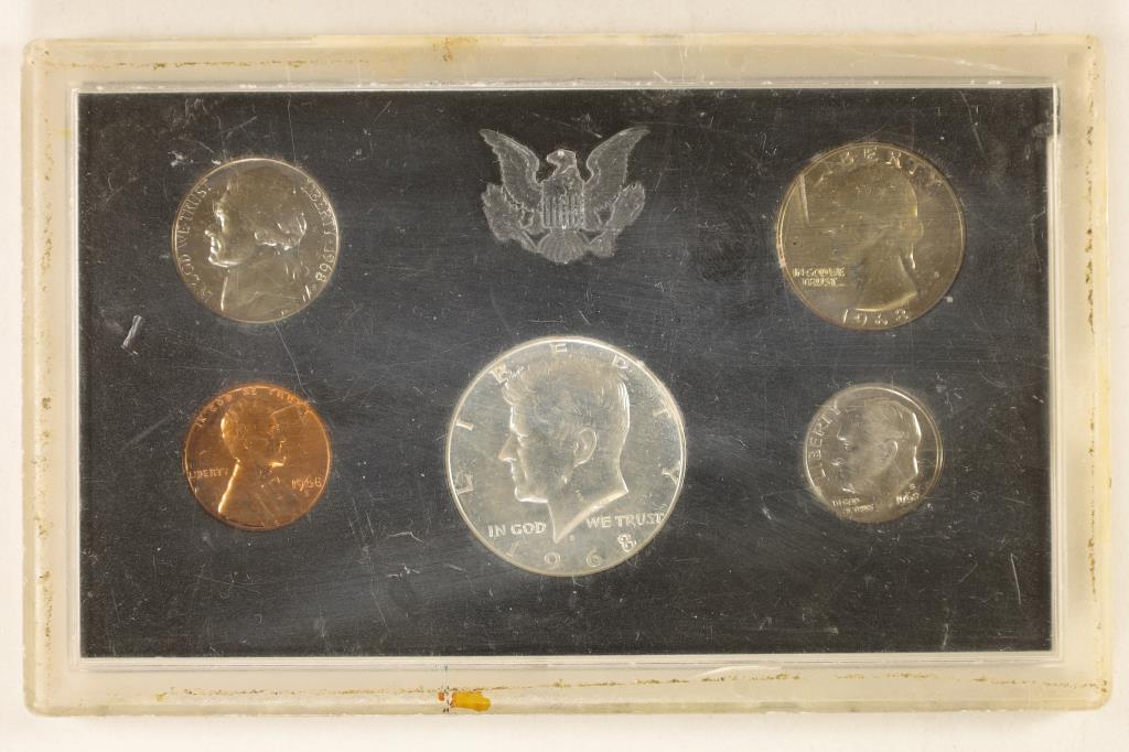 1968 US PROOF SET WITH BOX, 40% SILVER JFK HALF (1 of 2)
