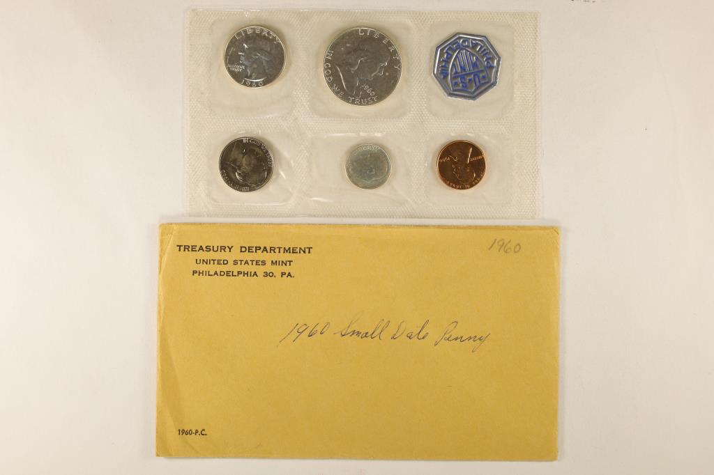 1960 US SILVER PROOF SET (WITH ENVELOPE) (1 of 2)