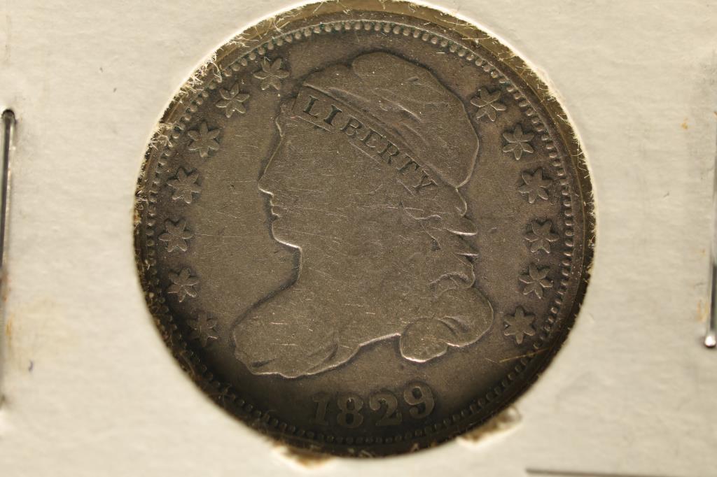 1829 LARGE 10 CENT CAPPED BUST DIME (FINE/VG) (1 of 2)
