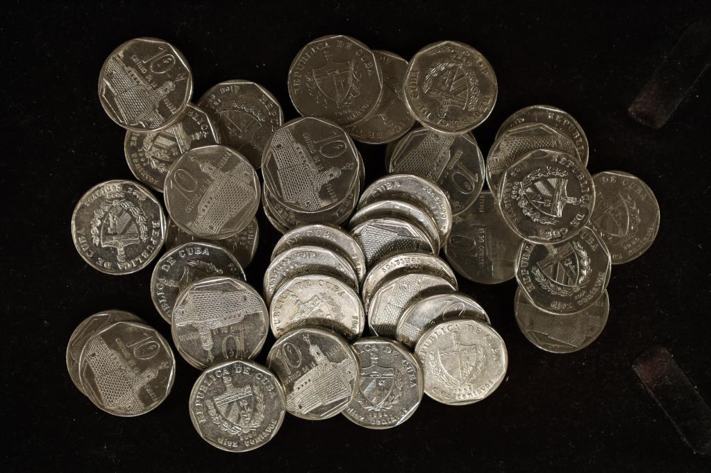 40 CUBA 10 CENT (BU) COINS 1994-2002: MAY NOT CONTAIN ALL DATES AND MAY CONTAIN DUPLICATES.