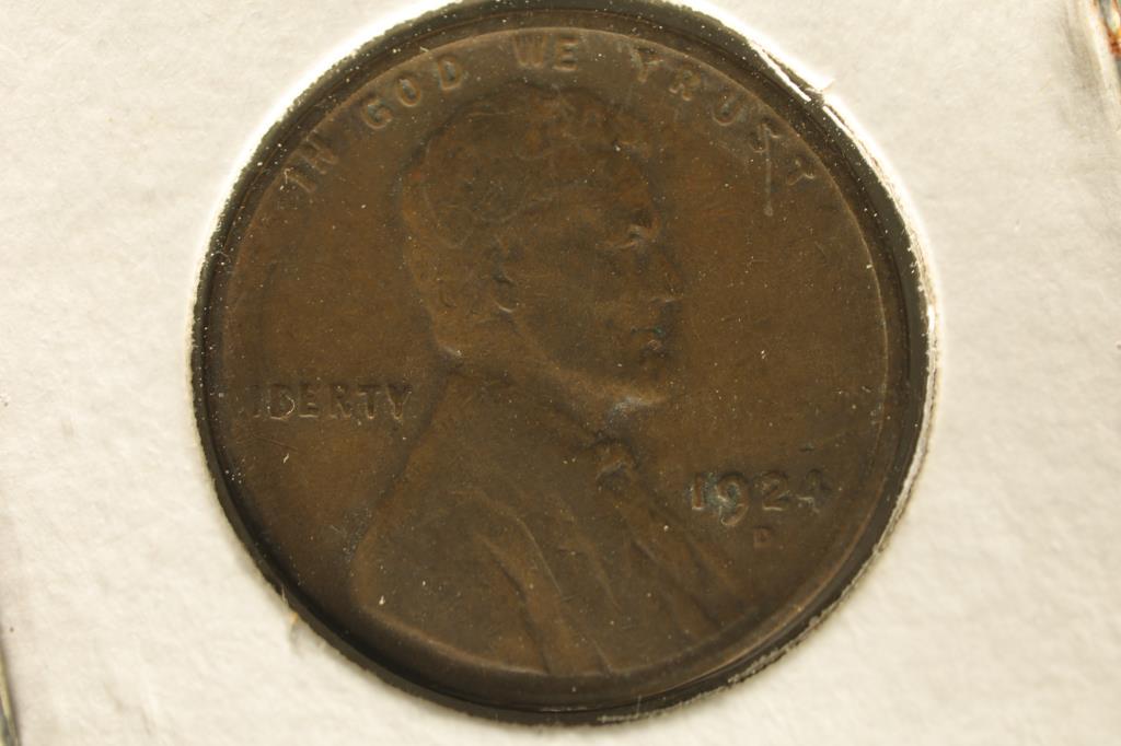 1924-D LINCOLN WHEAT CENT (VERY GOOD) SEMI-KEY (1 of 2)