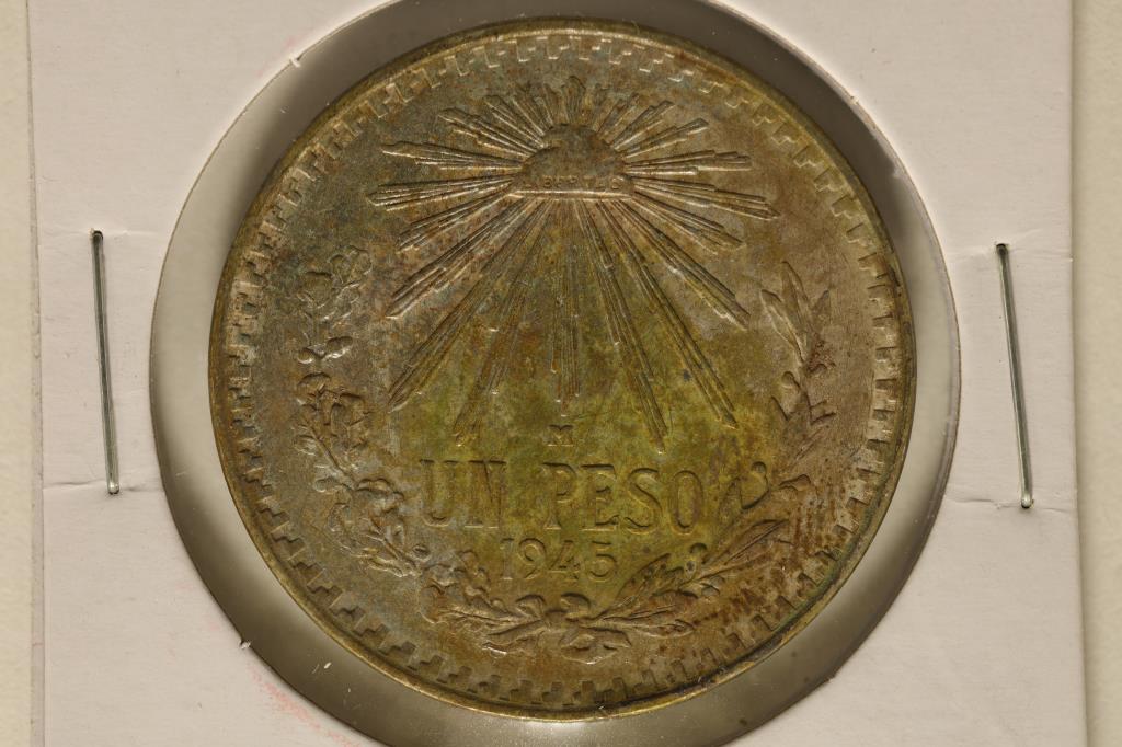 1945-M MEXICO SILVER CAP & RAY PESO .3857 OZ. ASW (1 of 2)