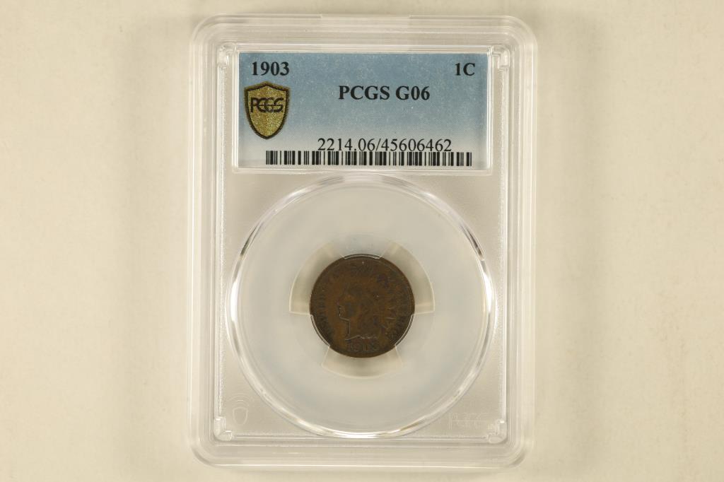 1903 INDIAN HEAD CENT PCGS G06 GOLD SHIELD LABEL (1 of 2)
