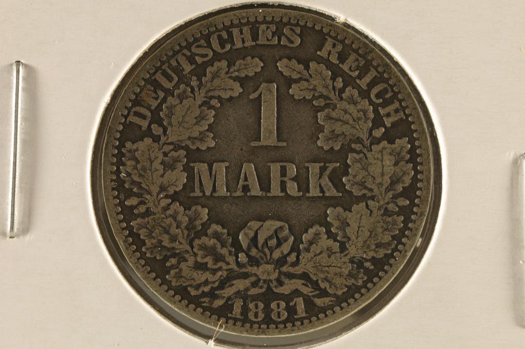 1881-A GERMAN SILVER 1 MARK COIN .1606 OZ. ASW (1 of 2)