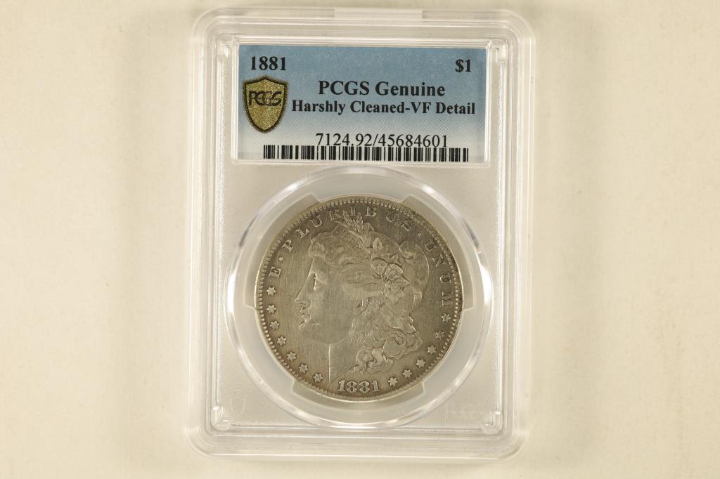 1881 MORGAN SILVER DOLLAR PCGS GENUINE HARSHLY (1 of 2)