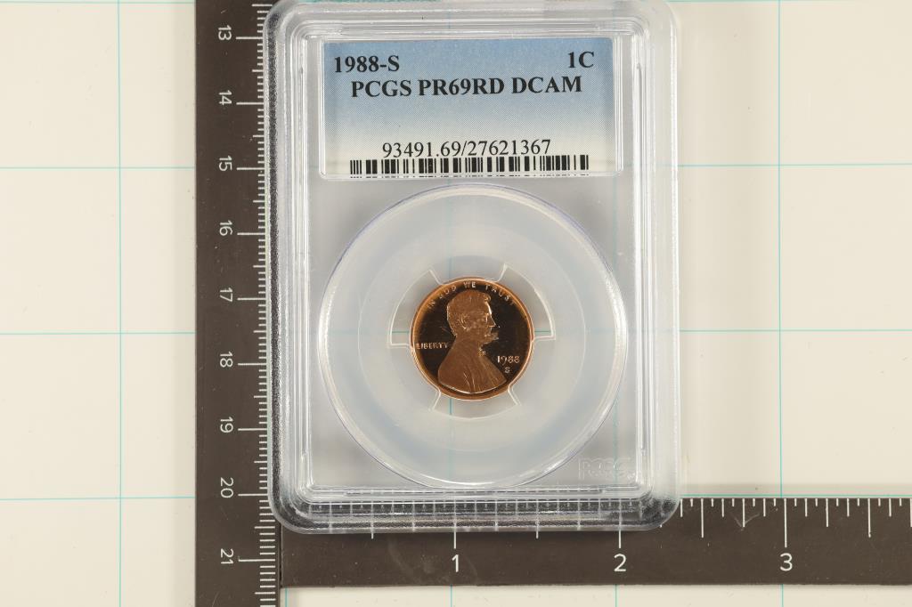 1988-S LINCOLN CENT PCGS PR69RD DCAM (1 of 2)