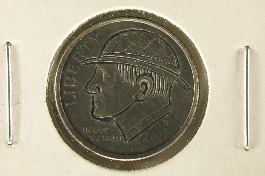 HOBO DIME ON A 2021-D ROOSEVELT DIME BRILLIANT UNC: NEAT PIECE HAND ENGRAVED, USUALLY DO NOT SEE DIMES DONE UP