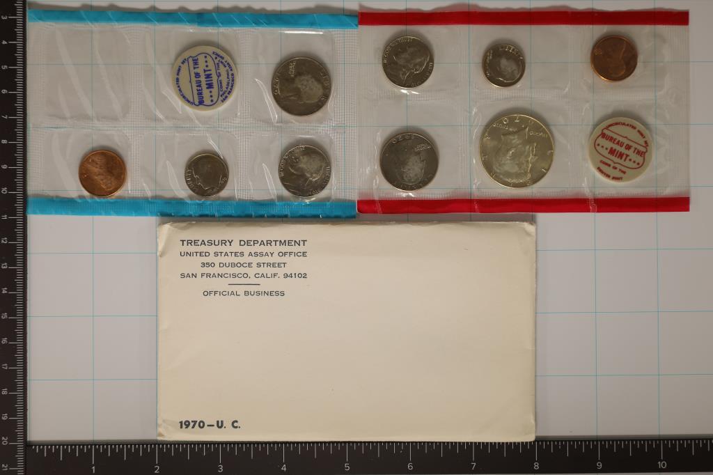 1970 US MINT SET (UNC) P/D (WITH ENVELOPE) MISSING (1 of 2)