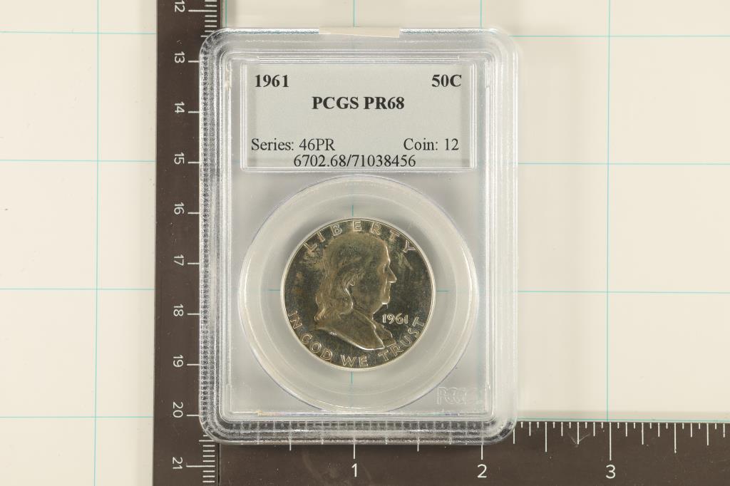 1961 SILVER FRANKLIN HALF DOLLAR PCGS PR68 (1 of 2)