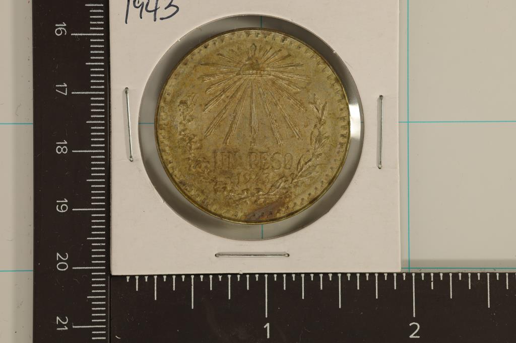 1943-M MEXICO SILVER CAP & RAYS PESO .3856 OZ. ASW (1 of 2)