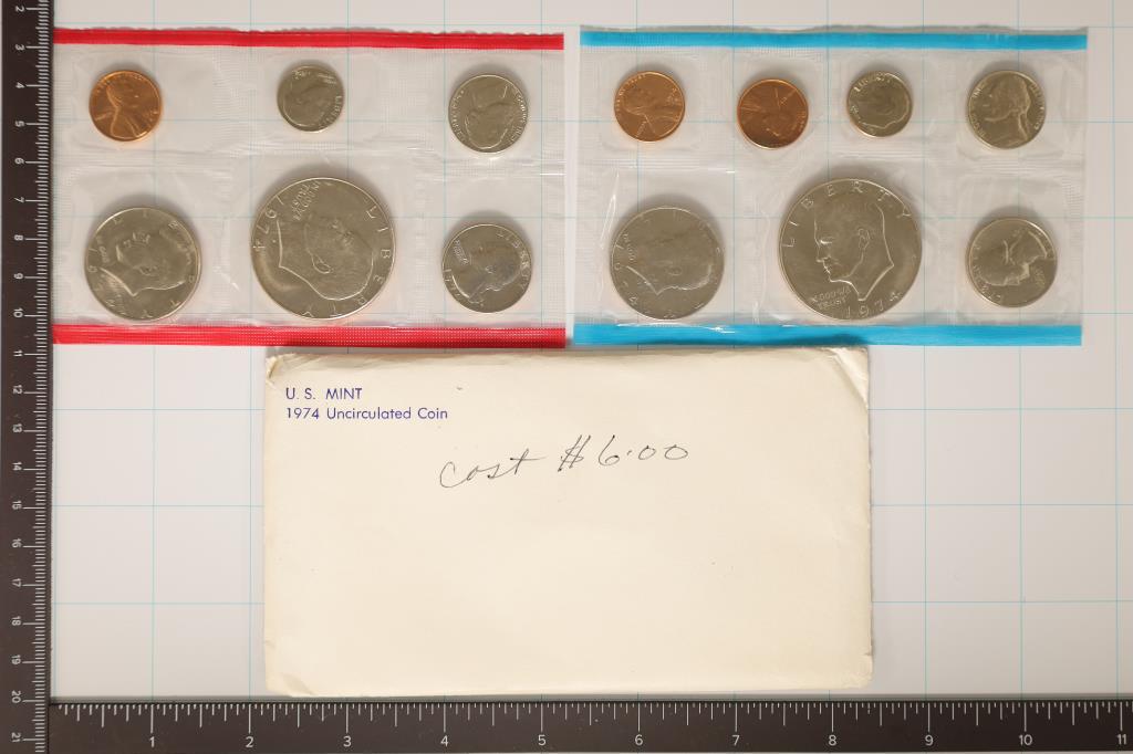 1974 US MINT SET (UNC) P/D/S (WITH ENVELOPE) (1 of 2)