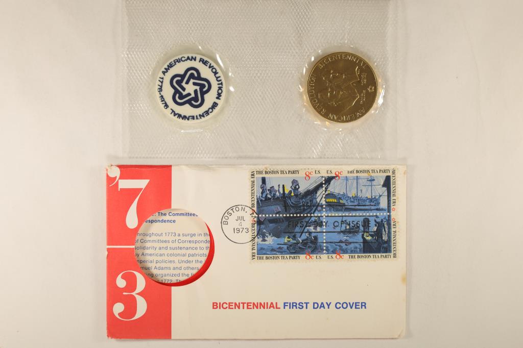 1973 BICENTENNIAL 1ST DAY COVER MEDAL: WITH ENVELOPE