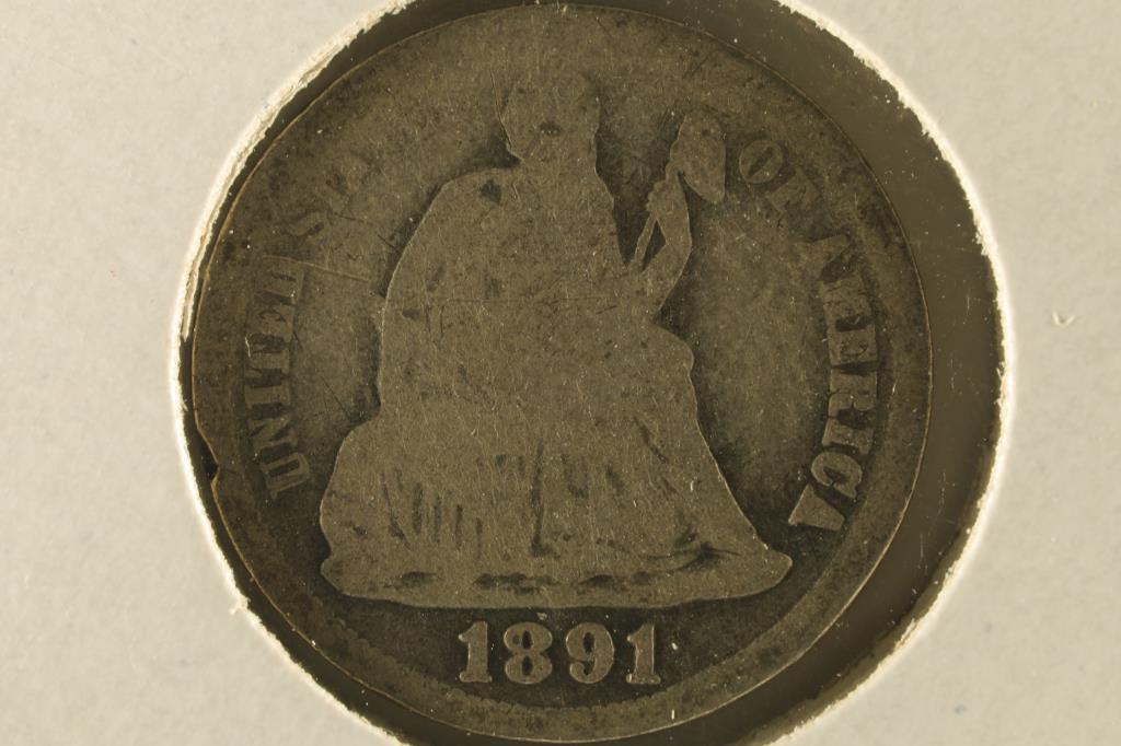 1891 SILVER SEATED LIBERTY DIME (1 of 2)