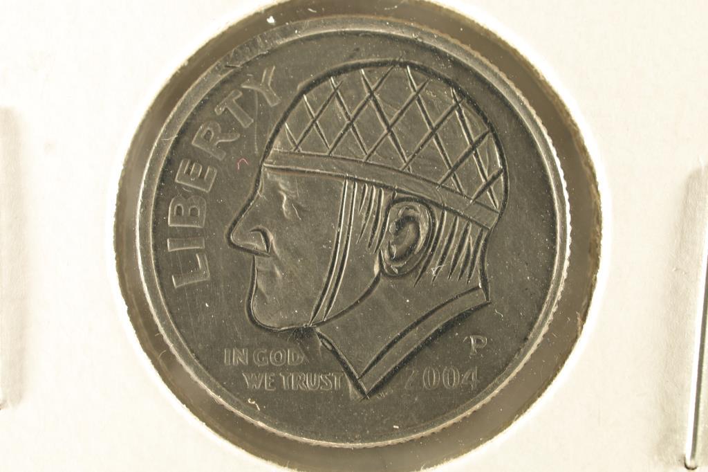 HOBO DIME ON A 2004-P ROOSEVELT DIME BRILLIANT UNC: NEAT PIECE HAND ENGRAVED, USUALLY DO NOT SEE DIMES DONE UP