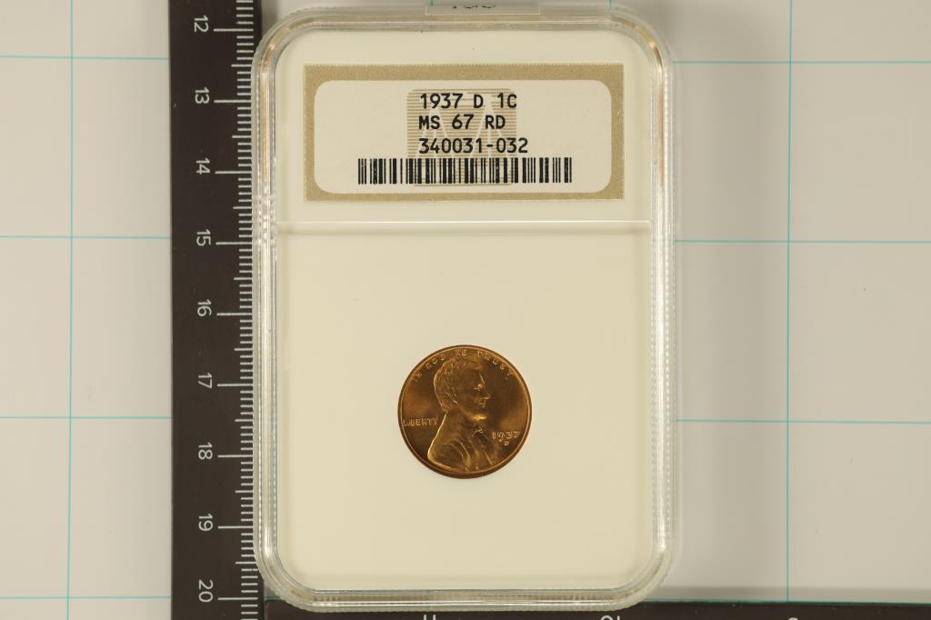 1937-D LINCOLN CENT NGC MS67 RD (RED) (1 of 2)