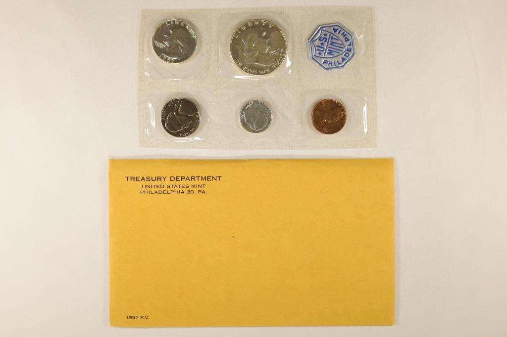 1957 US SILVER PROOF SET (WITH ENVELOPE) (1 of 2)