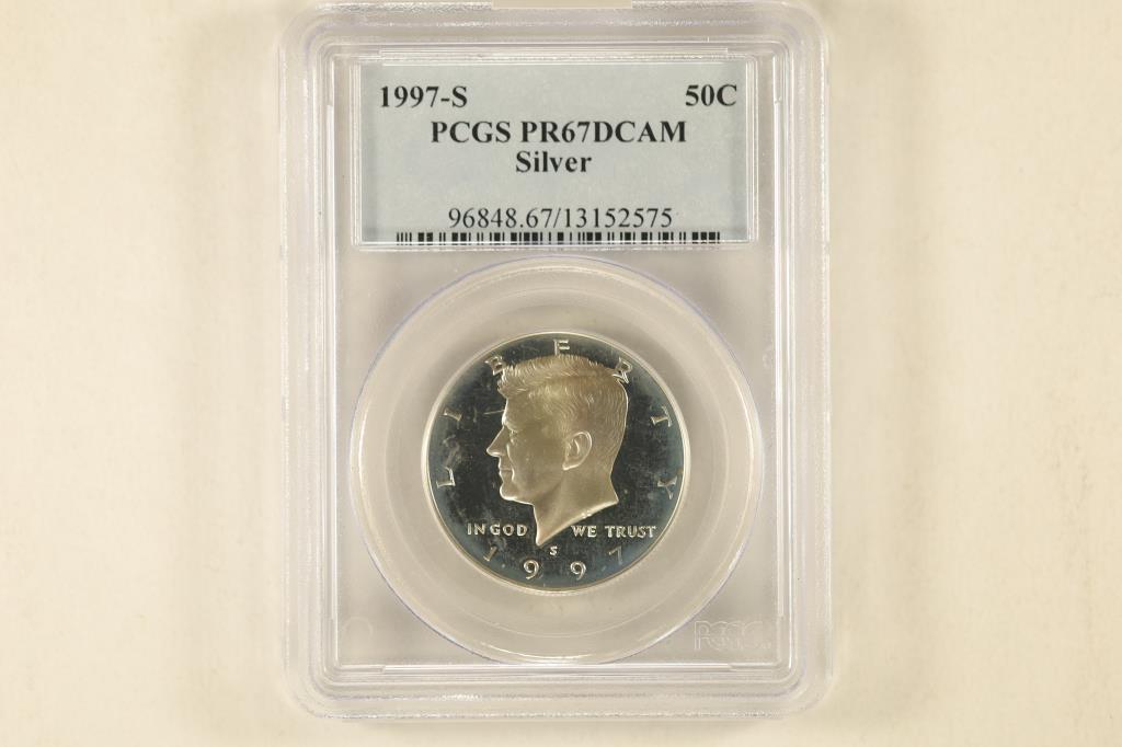 1997-S SILVER KENNEDY HALF DOLLAR PCGS PR67 DCAM (1 of 2)
