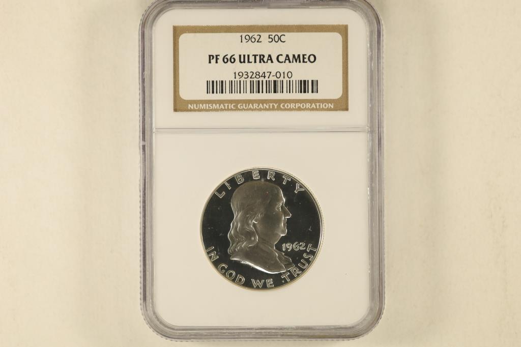 1962 SILVER FRANKLIN HALF DOLLAR NGC PF66 (1 of 2)