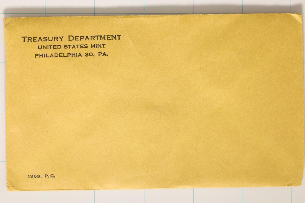 1963 US SILVER PROOF SET (WITH ENVELOPE) SEALED (1 of 2)