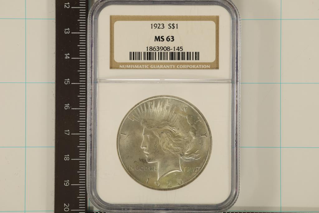 1923 PEACE SILVER DOLLAR NGC MS63 (1 of 2)